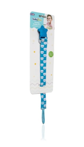 Lantisor pentru suzeta din material textil BabyJem Albastru