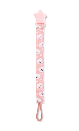 Lantisor pentru suzeta din material textil BabyJem Roz