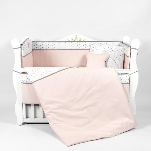 Lenjerie de patut 8 piese PernaMea Confort Stele Roz
