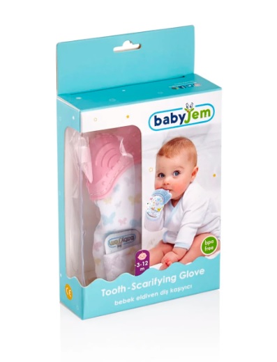 Manusa bebelusi pentru dentitie BabyJem Scratch Gloves Roz