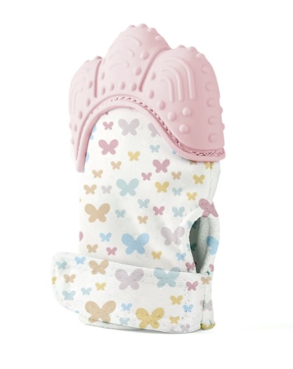 Manusa bebelusi pentru dentitie BabyJem Scratch Gloves Roz