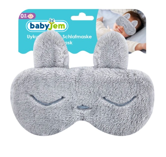Masca bebelusi pentru somn BabyJem Sleeping Bunny Gri