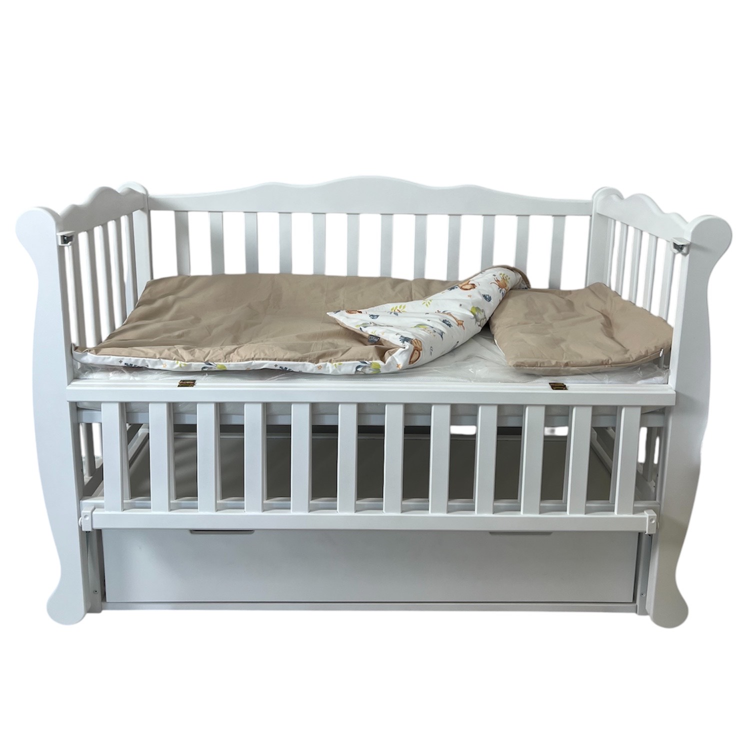 Pătuţ Goydalka NATALI PREMIUM LONGITUDINAL (1В311-1) Alb