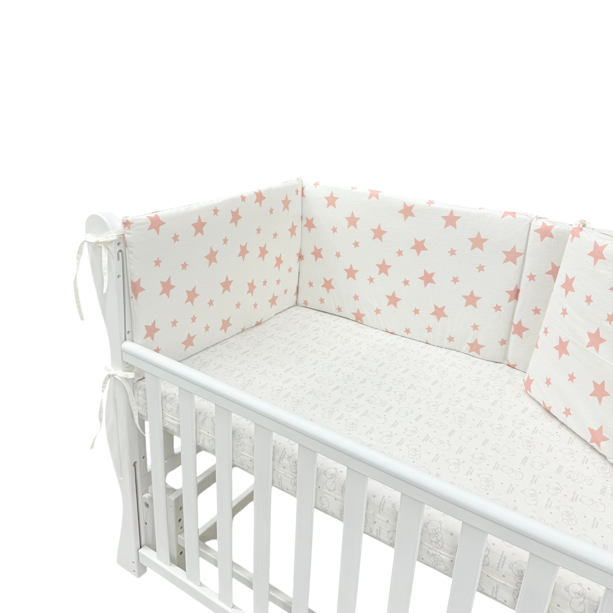 Бортики в кроватку на 4 стороны с молнией 120*60 см Giant Stars ES