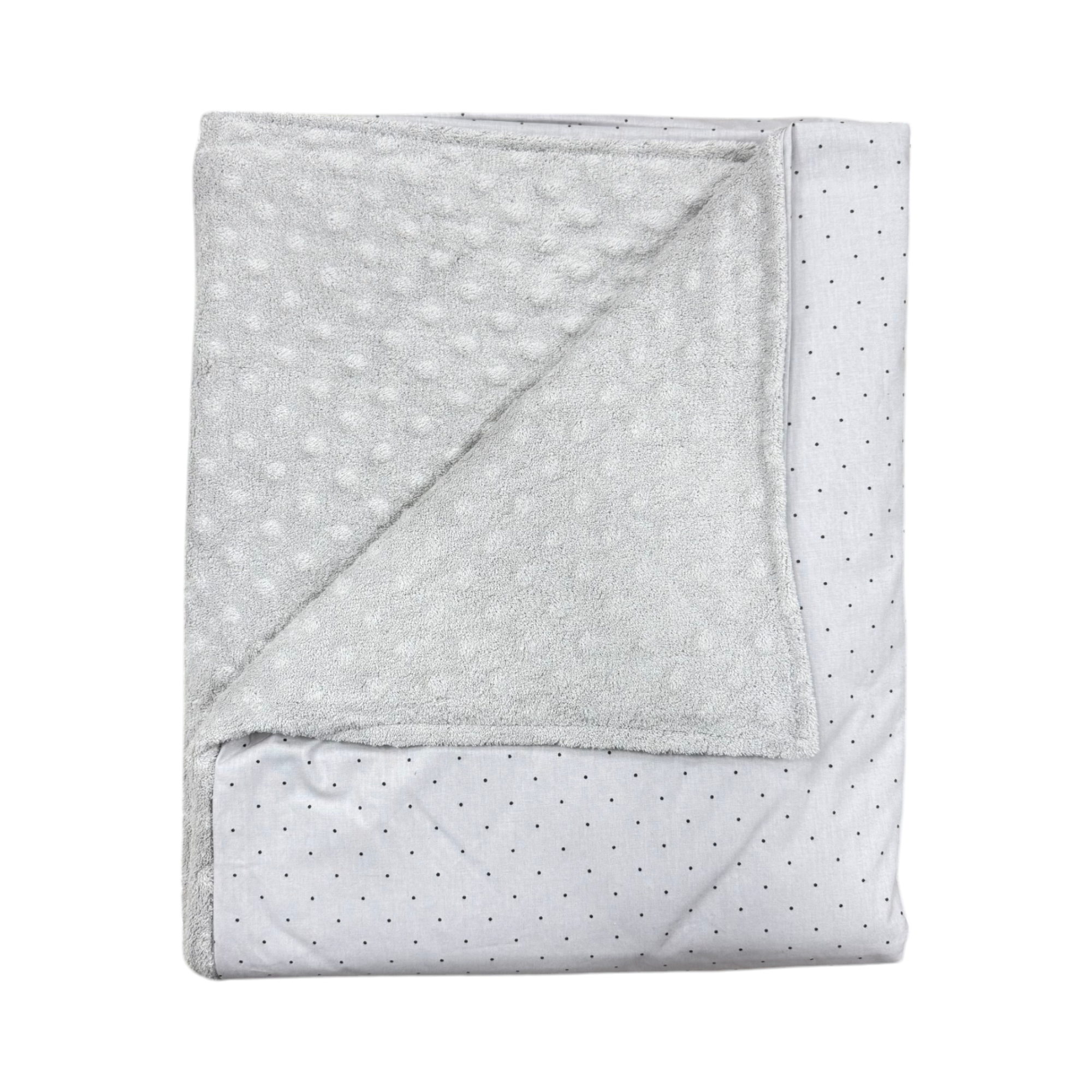 Plapuma cu husa Grey dots/minki Light grey 100*80 cm ES