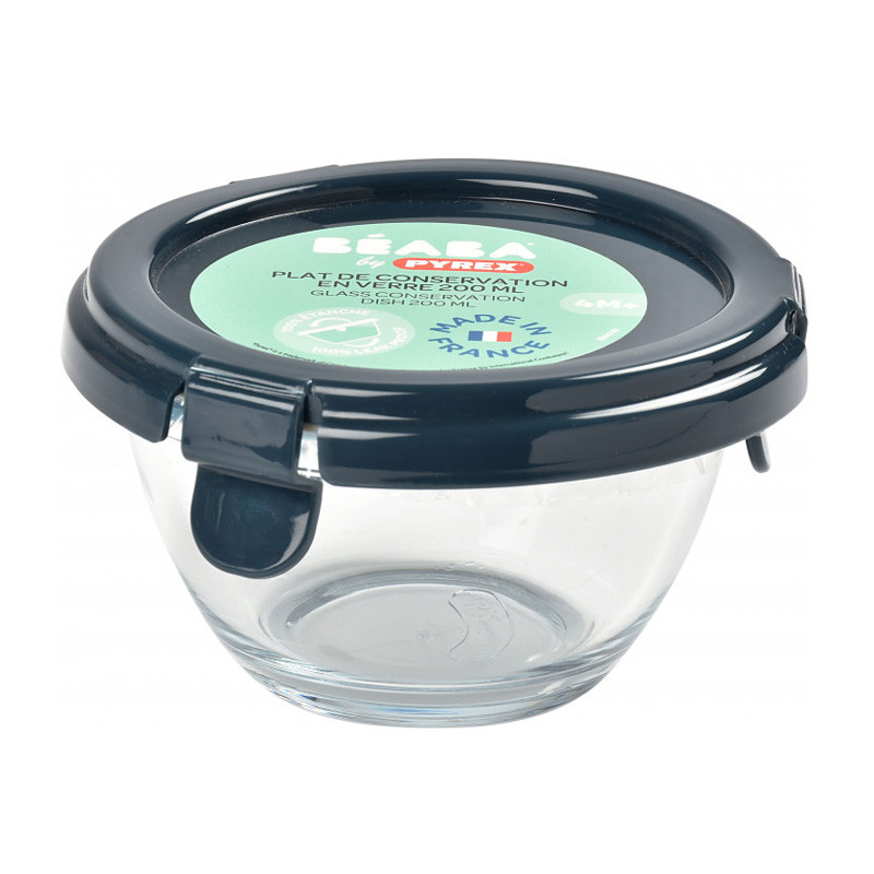 Recipient ermetic sticla Beaba Pyrex Dark Blue