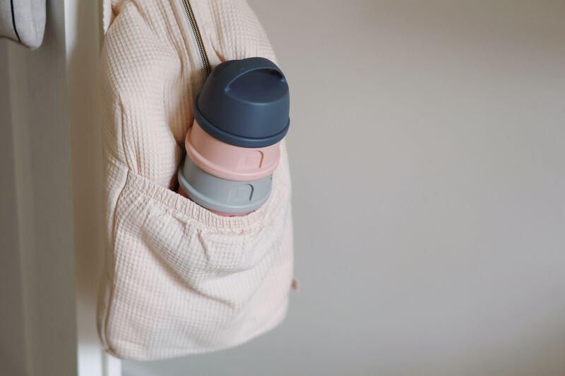 Recipient lapte praf 4 compartimente Beaba Mineral Grey Pink