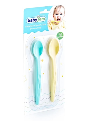 Набор из 2 детских ложек BabyJem Blue-Yellow (494) — изображение 2