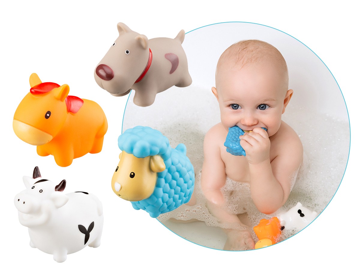 Set de jucarii de baie Roxy Kids Ferma mea (4 buc.) (RRT-810)