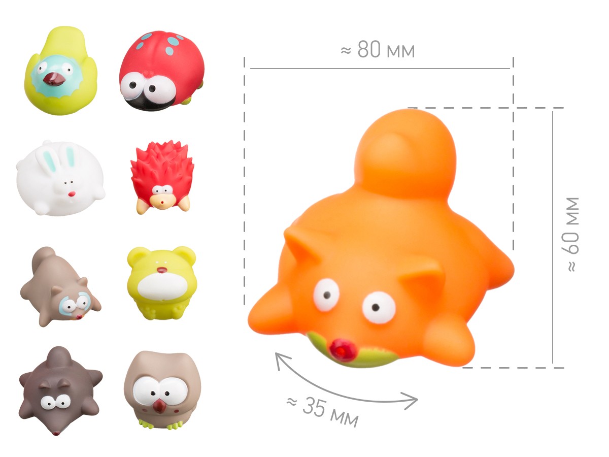 Set de jucarii de baie Roxy Kids Locuitorii pădurii (9 buc.) (RRT-823-2)
