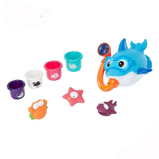 Set jucarii multicolore pentru baie Badabulle