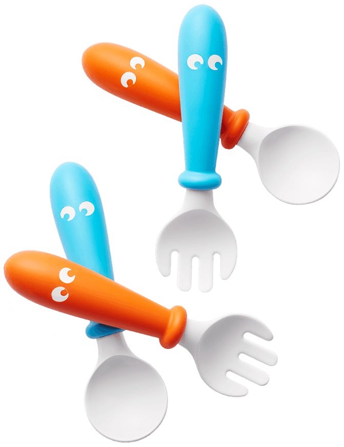 Set lingurite si furculite BabyBjorn OrangeTurquoise