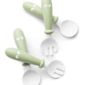 Set lingurite si furculite BabyBjorn Powder Green