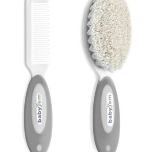 Set perie si pieptene BabyJem Natural Gri