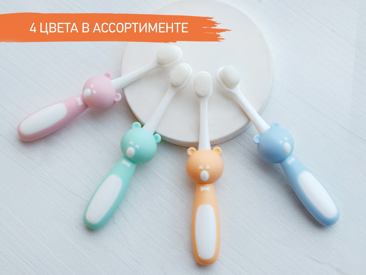 Set periute de dinti Roxy Kids „Ursulet” (2 buc.) Orange+Mint (RTB-010-OM)