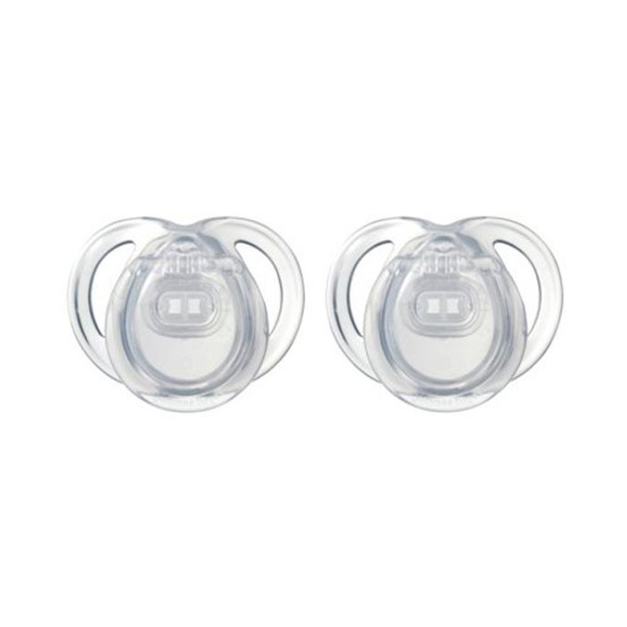 Suzete din silicon 2 buc. Tommee Tippee AnyTime 0-6 luni Transparent