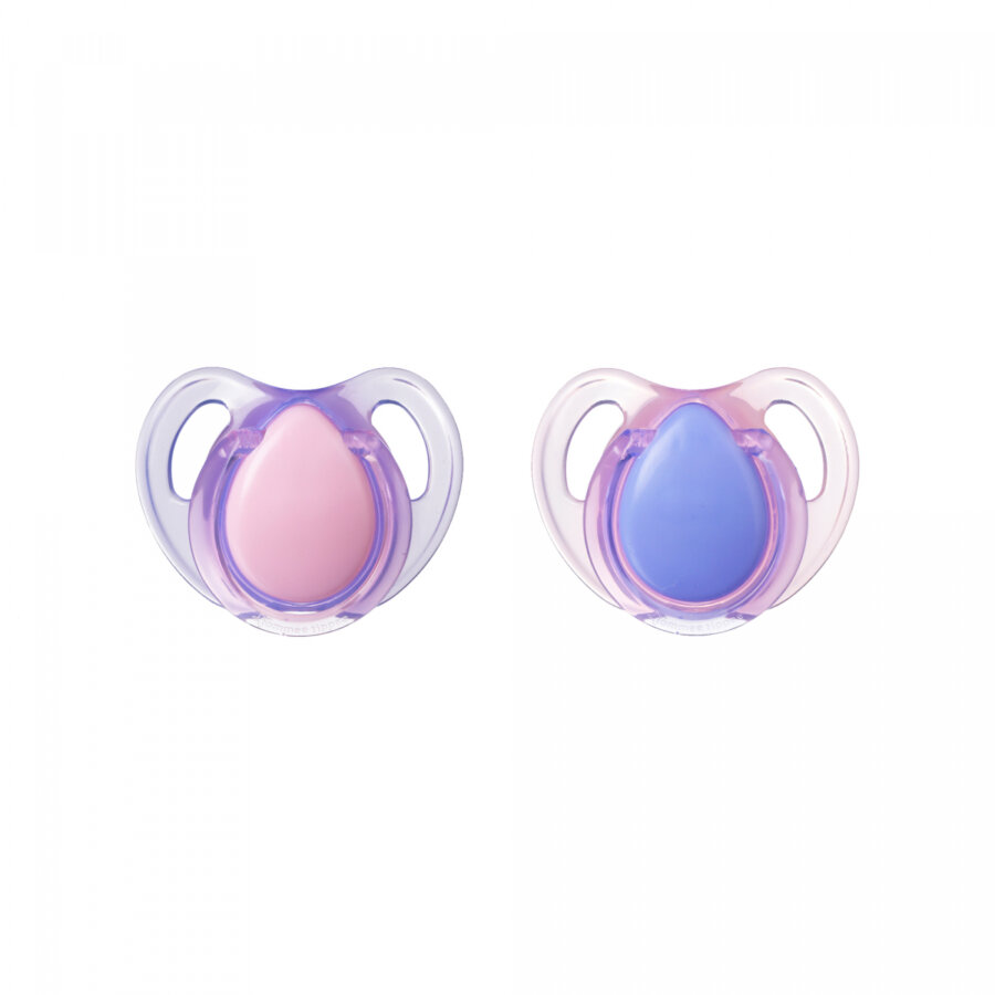 Suzete din silicon 2 buc. Tommee Tippee AnyTime 0-6 luni Violet