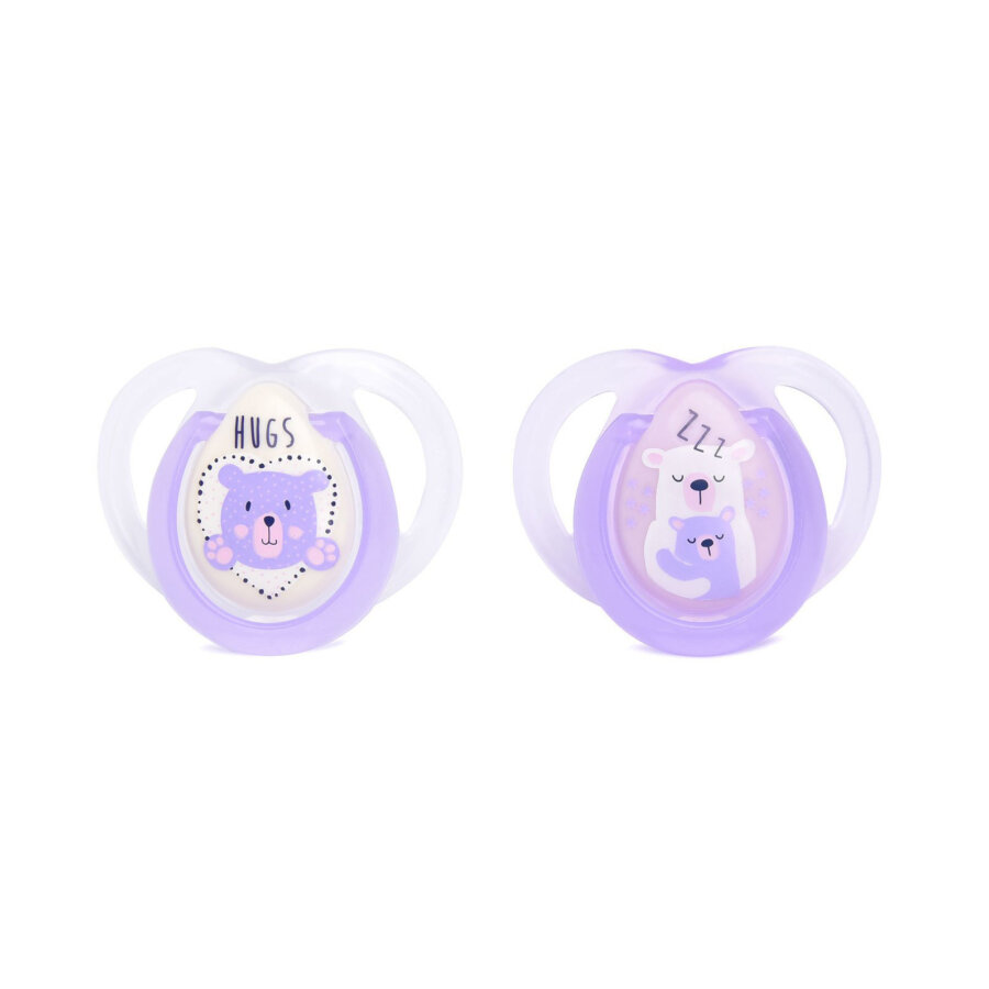 Suzete din silicon 2 buc. Tommee Tippee AnyTime 0-6 luni Violet