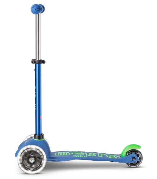 Trotineta Micro Mini Deluxe LED Crystal Blue