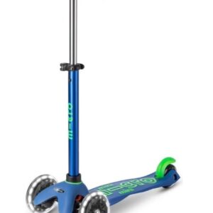 Trotineta Micro Mini Deluxe LED Crystal Blue
