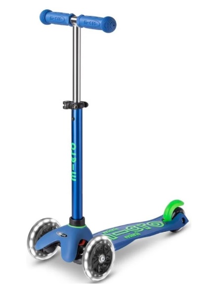 Trotineta Micro Mini Deluxe LED Crystal Blue