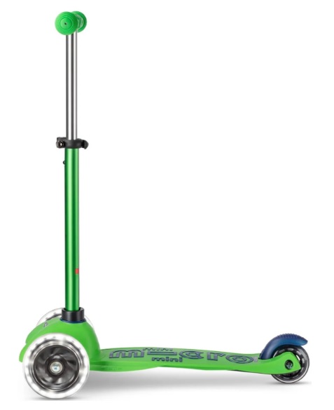 Trotineta Micro Mini Deluxe LED Green Blue