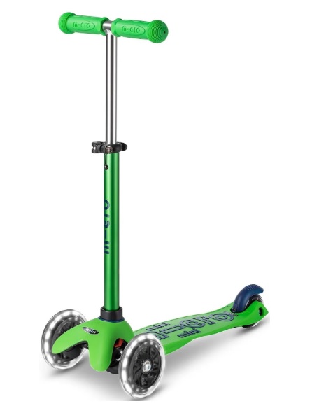 Trotineta Micro Mini Deluxe LED Green Blue