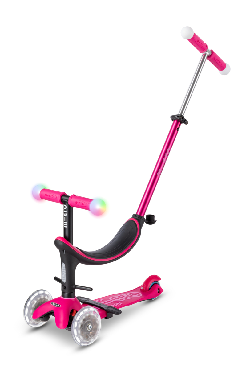 Trotineta Micro Mini2Grow Deluxe Magic LED Pink