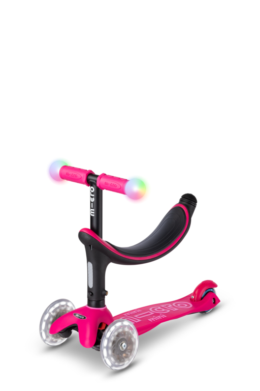Trotineta Micro Mini2Grow Deluxe Magic LED Pink