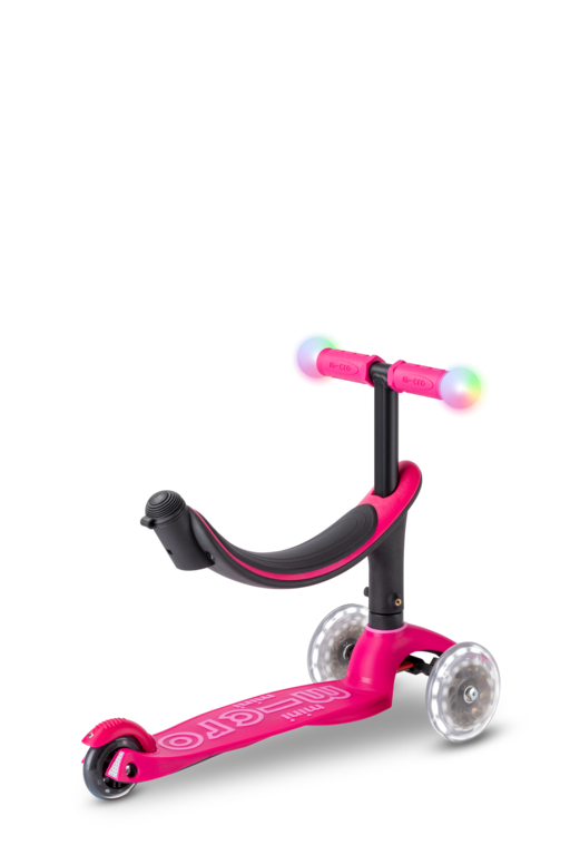 Trotineta Micro Mini2Grow Deluxe Magic LED Pink