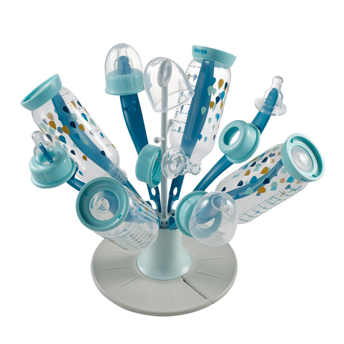 Uscator pliabil biberoane Beaba Floare Bleu B911618