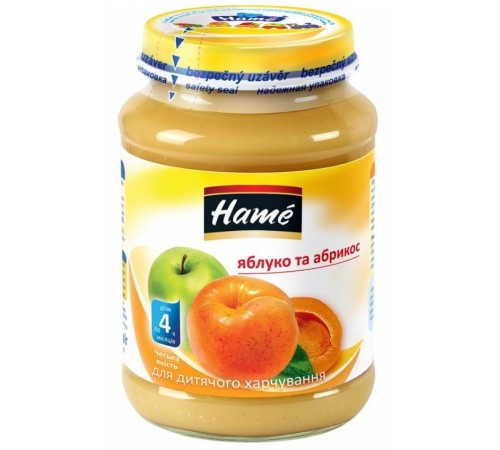 Hame Пюре Яблоко с абрикосами 190gr. (4m+)