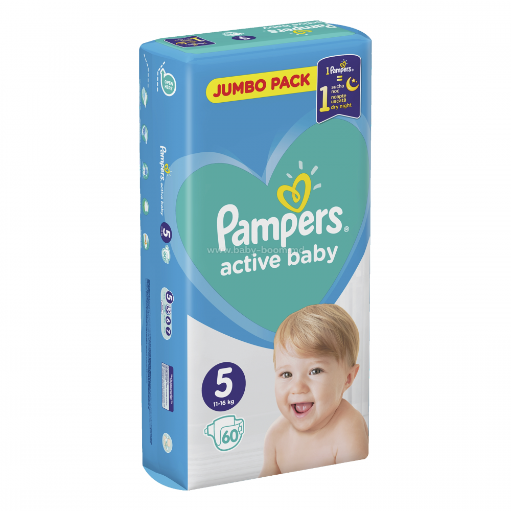 [:ru]Подгузники Pampers Active Baby 5 Junior (11-16 кг), 60 шт. [:ro]Scutece Pampers Active Baby 5 Junior (11-16 kg), 60 buc. [:]