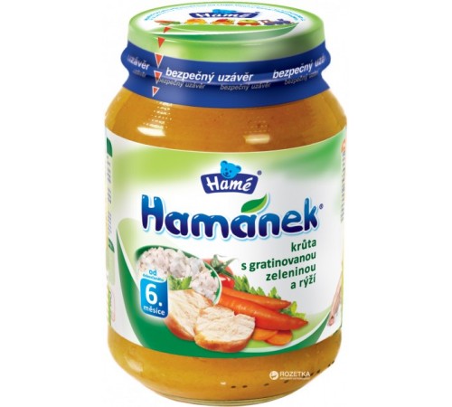 [:ru]Hame пюре "Hamanek" индейка с овощами и рисом 190 гр. (210420000)[:ro]Hame puré "Hamanek" curcan cu legume și orez 190g (210420000)[:]