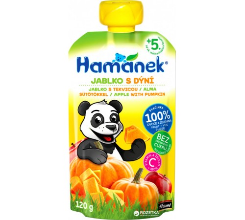 [:ru]Hame Пюре "Hamanek" Яблоко-Тыква (5 м+) 120 гр.[:ro]Hame Piure "Hamanek" Mere cu dovleac (5m +) 120 gr.[:]