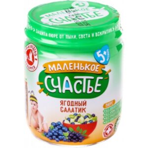 [:ru]"Маленькое счастье" Пюре Ягодный салатик 90 гр. (5 м +)[:ro]"Маленькое счастье" Piure Salată din fructe de pădure 90 gr. (5 m.+)[:]