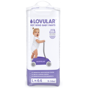 [:ru]Lovular Трусики-подгузники Hot Wind L (9-14 кг.) 44 шт.[:ro]Lovular Scutece -chiloți Hot Wind L (9-14 kg.) 44 buc.[:]