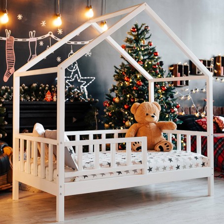 [:ru]Детская кровать BABYTIME CASUTA RUSTICA , Цвет Белый[:ro]Pat pentru copii BABYTIME CASUTA RUSTICA , Alb[:]