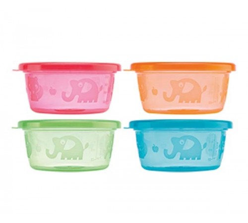 Nuby NV0506001 Set de containere cu capace 240 ml. (4 buc.) - imagine 2