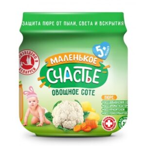 [:ru]"Маленькое счастье" Пюре Овощное соте 80 гр. (5м+)[:ro]"Маленькое счастье" Sote de legume 80 gr. (5m+)[:]