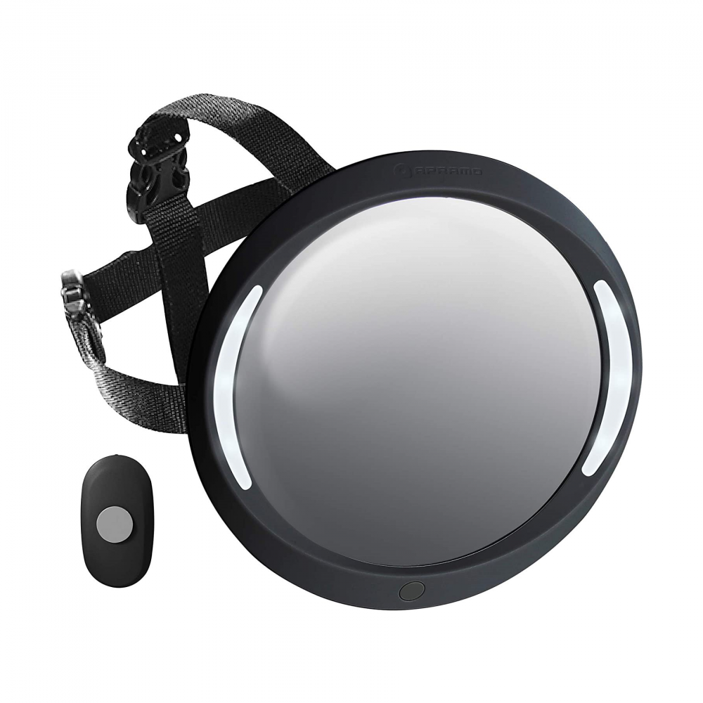 [:ru]Автомобильное зеркало заднего вида Apramo Iris Baby Mirror Deluxe Black [:ro]Oglinda auto cu lumini Apramo Iris Baby Mirror Deluxe Black [:]