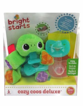 Пустышка Bright Starts Cozy Coos Dlx Черепаха, 2 шт.