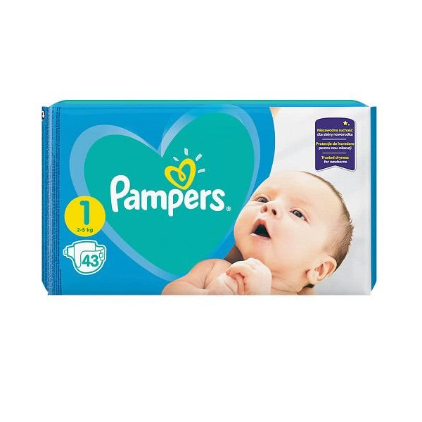 [:ru]Подгузники Pampers New Baby 1 (2-5 кг), 43 шт. [:ro]Scutece Pampers New Baby 1 (2-5 kg), 43 buc. [:]