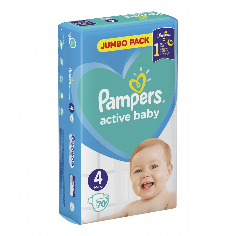 [:ru]Подгузники Pampers Active Baby 4 Maxi (8-14 кг), 70 шт. [:ro]Scutece Pampers Active Baby 4 Maxi (8-14 kg), 70 buc. [:]