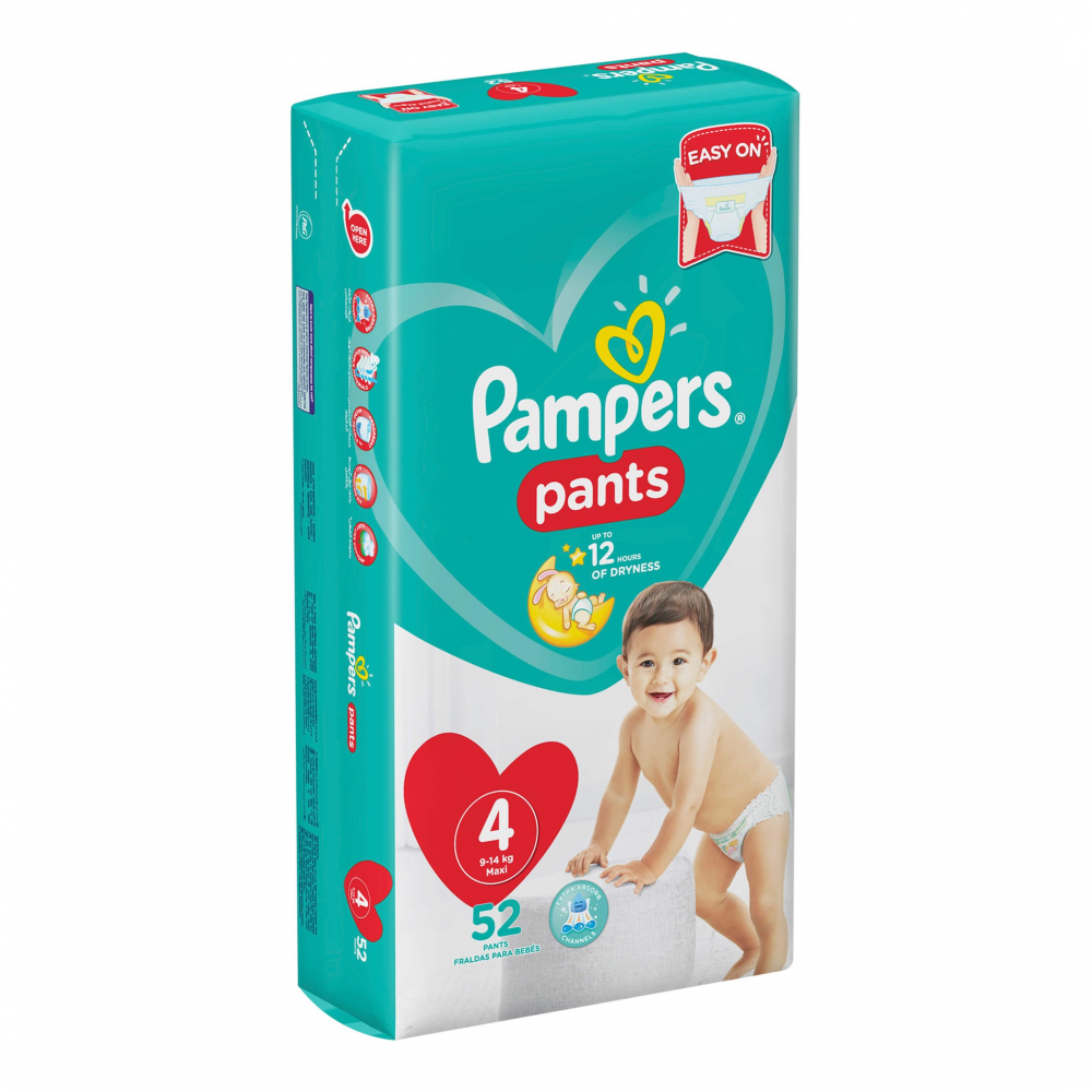 [:ru]Трусики Pampers Pants Unisex 4 (9-14 кг), 52 шт. [:ro]Chilotei Pampers Pants Unisex 4 (9-15 kg), 52 buc. [:]