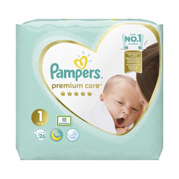 [:ru]Подгузники Pampers Premium Care 1 New Born (2-5 кг), 26 шт. [:ro]Scutece Pampers Premium Care 1 New Born (2-5 kg), 26 buc. [:]
