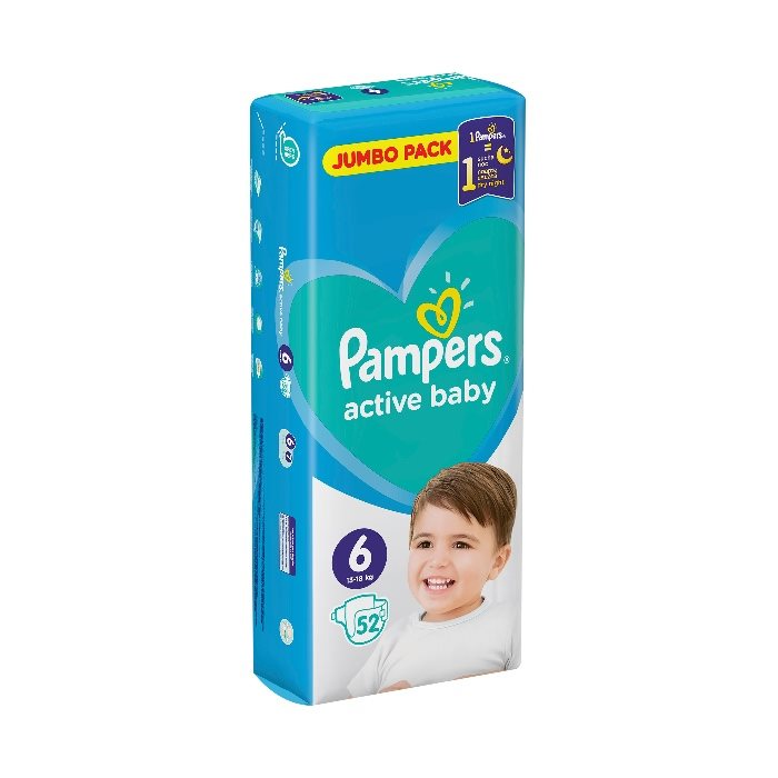 [:ru]Подгузники Pampers Active Baby 6 Extra Large (13-18 кг), 52 шт. [:ro]Scutece Pampers Active Baby 6 Extra Large (13-18 kg), 52 buc. [:]