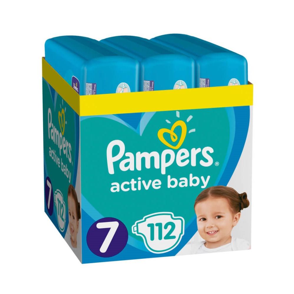 [:ru]Подгузники Pampers Active Baby 7 Extra Large XXL Box (15+ кг), 112 шт. [:ro]Scutece Pampers Active Baby 7 Extra Large XXL Box (15+ kg), 112 buc. [:]