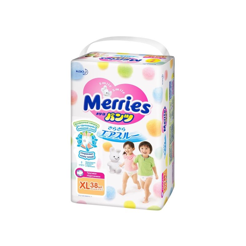 [:ru]Трусики Merries размер XL (12-22 кг), 38 шт. [:ro]Chilotei Merries marimea XL (12-22 kg), 38 buc. [:]