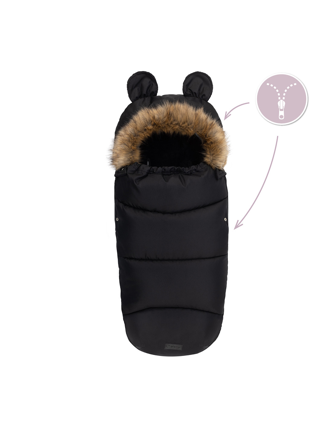 Husa carucior MoMi Footmuf Black - imagine 5